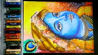 Krishna drawing with oil pastel || Lord Krishna drawing step by step || New Drawing video of Krishna