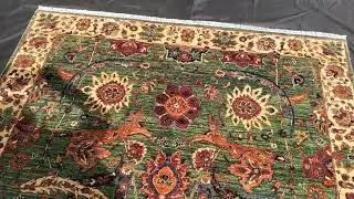 7&times;10 Kerman Area Rug, Hand-Knotted Wool Area Rug From Ghazni, Afghanistan