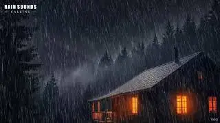 Heavy Rain Sounds and Thunder for Sleeping in Cabin | Cozy Night Storm for Deep Sleep