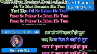 YAAD KIYA DIL NE KAHAN HO TUM DUET KARAOKE FOR FEMALE WITH MALE VOICE 