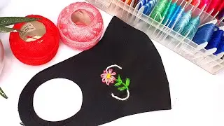 #DIY How Embroider your name alphabet on your mask #bordadoamano #handembroidery  #bordado