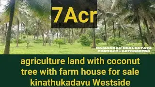 Sold #588||7Acr agriculture land with coconut tree for sale near Tamilnadu border.