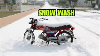 Washing My Honda CD 70 in Snowfall ⛄️ 