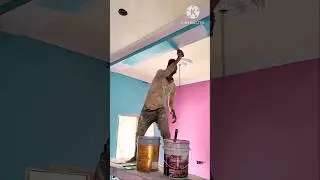 Asian paint bedroom colour combination for 1st cote apply #shorts #viral #painting #trending