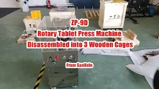 ZP-9D Rotary Tablet Press Machine Disassembled into 3 Wooden Cages from SanVole