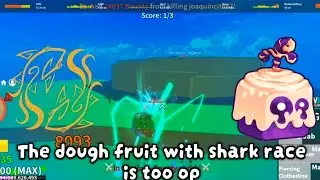 The Dough fruit with Shark race is inf health. (Roblox Blox fruits)