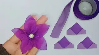 DIY Organza Ribbon Flowers | Amazing Ribbon Flower Work | Flores de Organza
