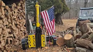 Eric LaPointe is live splitting firewood.  #chat