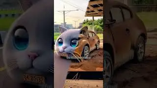 the evolution channel The car cat dusty and damaged #shorts #animation #theevolutionchannel #cat