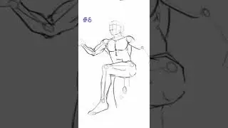 7 Poses in 15 Seconds - My Quick Drawing Warm-Up #shorts