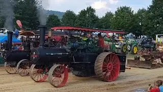 First time tandom steam tractor pulling at Penns Cave