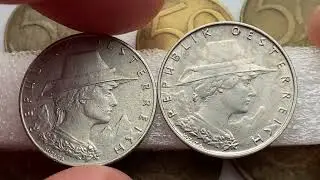 1000 kroner/10 groschen Austria coins 1924 1925