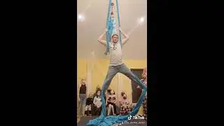 Helmet Guy does Aerial Silks (The McFive Circus - Aerial Butterfly)