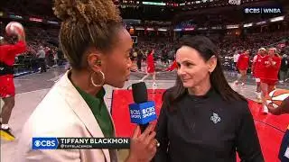Coach Sandy Brondello halftime interview | Indiana Fever vs New York Liberty WNBA Caitlin Clark