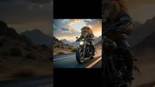 Big Cat Riding Motorcycle | Epic AI Animal Adventure in ai animals, big cat motorcycle, ai techmeow