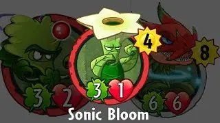 Plants vs Zombies Heroes - Event Card - Sonic Bloom with Night Cap - Complete 4 Cards