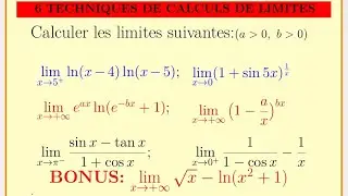 6 Techniques de calcul de limites #limites #fonction #baccalauréat #concours #logarithme