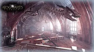 Relaxing Snowy Day Walk Hogwarts Castle | 4K First Person