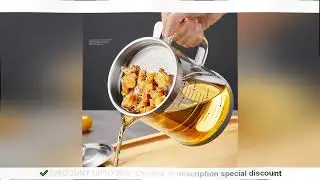 GIANXI 1.5L 1L Glass Oil Filter Pot  Container Oil Separator Fine Mesh  Strainer Tank Storage gadget