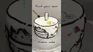 Paint your own comic cake! I made a black and white cartoon cake for Arthur to decorate himself