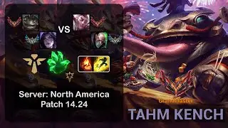 Tahm Kench Support + Kai'Sa vs Rakan + Singed - NA GrandMaster - Patch 14.24