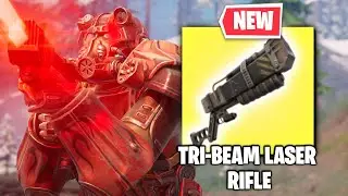 Fortnite *NEW* Fallout Tri-Beam Laser Rifle Gameplay (Location & Stats)