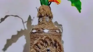 Jute flower vase🤩#decorativeideas#craft #diy #jutecraft#viral #trending craft