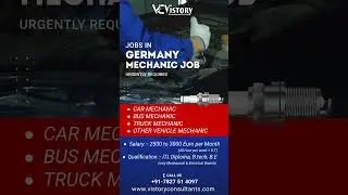 Job in Germany Mechanic Job | Vistory Consultants Offer Best Consult for Abroad Job. #abroadjobs