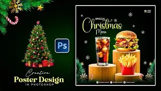 Christmas Food Menu Social Media Post Design in Photoshop | Photoshop Tutorial