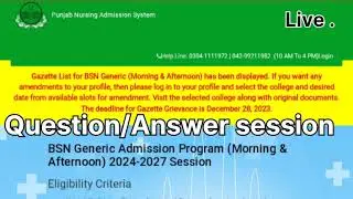 New govt. admissions , BsN 2023 new seats , Closing merit of moring and afternoon shift , 1st list