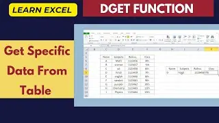 DGET Function | Find Specific Value From Data | Excel Tutorial