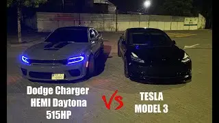 Dodge Charger HEMI Daytona vs Tesla M3 Performance. Моя маленькая мечта)