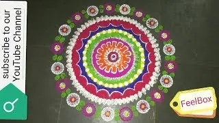 Pongal rangoli making by FeelBox | easy Rangoli making | Rangoli designs