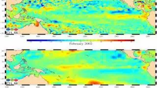 AVISO Tropical Pacific Sea Level Anomaly and Sea Surface Temperature Anomaly Animation  Slow