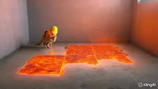 Cat Making tiles from lava