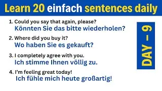 DAY-9 | Learn 20 Easy German Sentences Daily @GermanMadeEasy-Channel #learngerman #deutschlernen