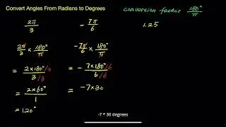 Converting Angles From Radians to Degrees