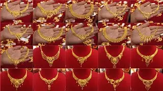 Latest gold necklace designs pictures new model/light weight gold necklace/gold jewellery collection