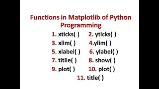 xticks( ) , yticks( ) , xlabel( ) , ylabel( ) , xlim( ) , ylim( )  in Matplotlib  || Python ||