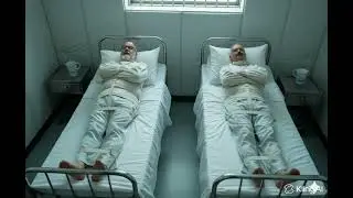 5 Stars Mental Hospital .  Straitjacket + Padded Cell / Ward. Fully restrained on bed.