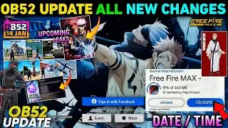 Ob52 New Update 🔥 ALL Changes 🤯 Kya kya aaya Hai in Free Fire | FF NEW EVENT UPDATE GARENA FREE FIRE