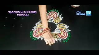 New Trendy Rangoli Design⭐3×3 dots Shukravaram Muggulu By Rangoli Design Sonali#trending#newkolam