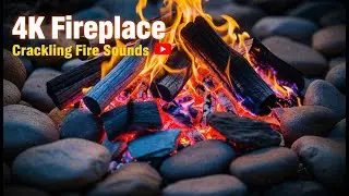 Relaxing 4K Fireplace with Crackling Fire Sounds | Cozy Night Ambience
