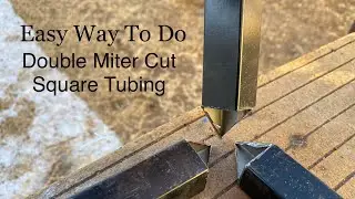 Double Miter Cuts Square Tubing With Grinder