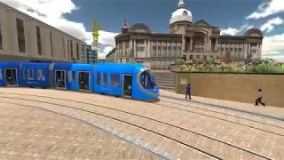 Fly-through of the West Midlands Metro extension to Centenary Square (Wolverhampton Bound)