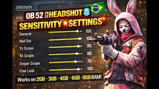OB52 Best Headshot Sensitivity 🥶 Works on 2GB - 3GB - 4GB - 6GB - 8GB RAM! ⚙️
