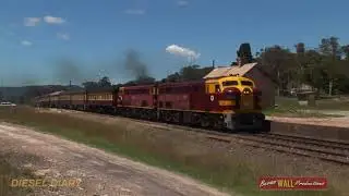 Australian Alco streamliner diesel locomotives 4473 & 4486 - Kandos tour - December 2011