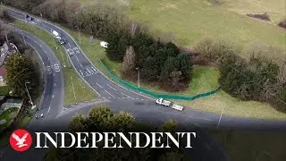 Drone footage of fatal Cardiff car crash scene