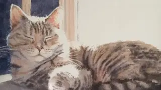 Quick Watercolor Tip #1 How to paint whiskers on a cat