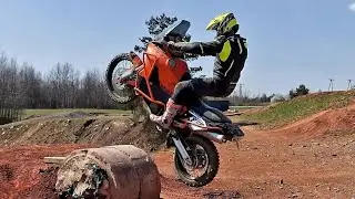 Power of KTM 990 Adventure || stunts on heavy adventure bike